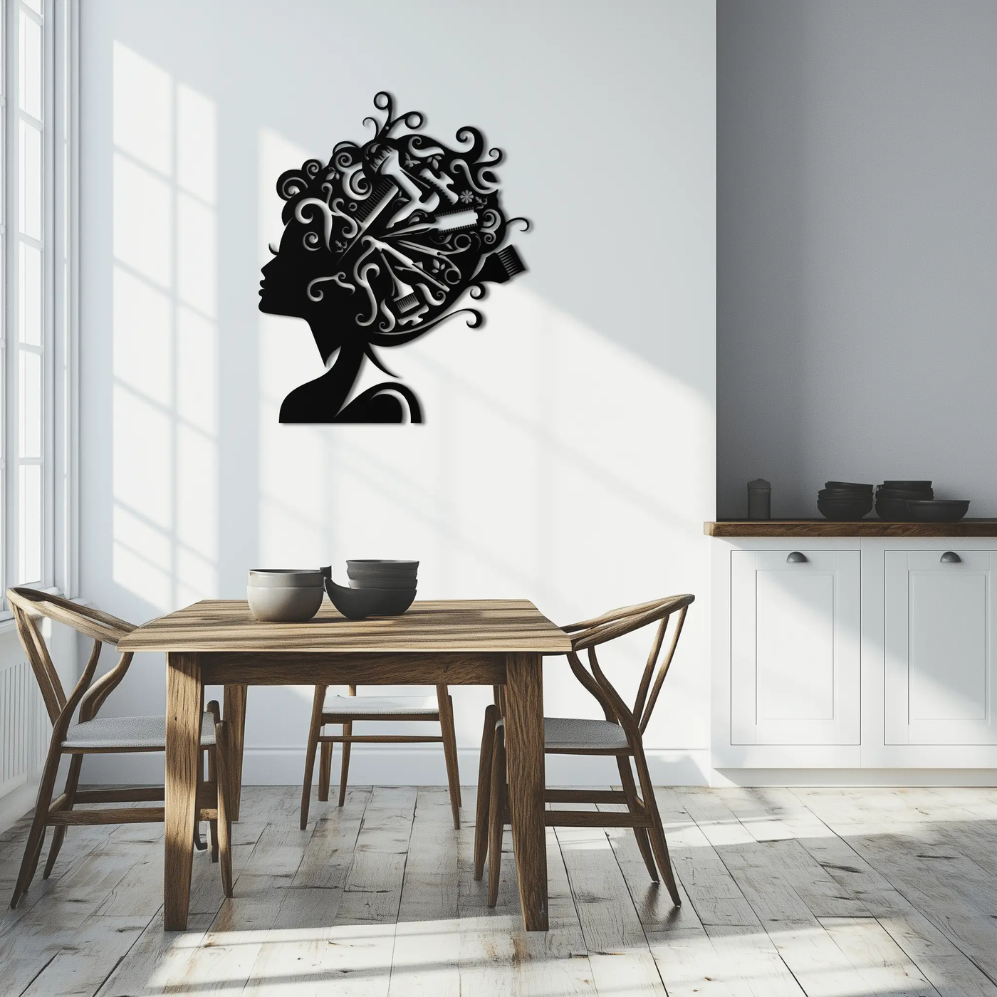 Hair Stylist Metal Wall Art - Steel Wall Decor for Salons and Studios - KAF004 by Enova Art