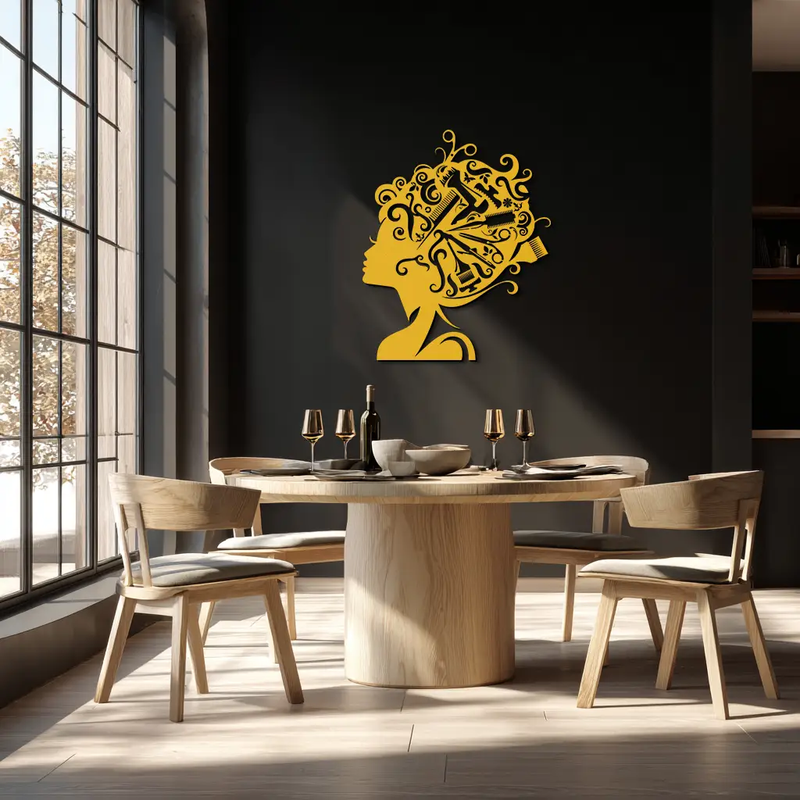 Hair Stylist Metal Wall Art - Steel Wall Decor for Salons and Studios - KAF004 by Enova Art