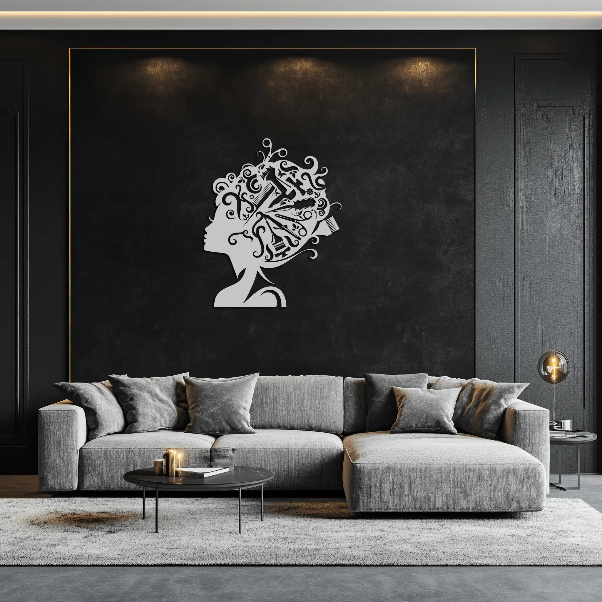 Hair Stylist Metal Wall Art - Steel Wall Decor for Salons and Studios - KAF004 by Enova Art