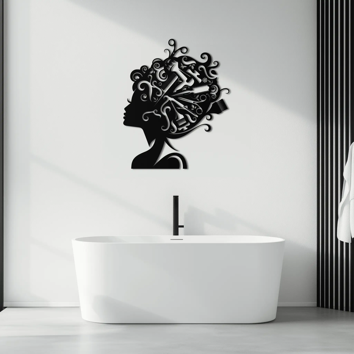 Hair Stylist Metal Wall Art - Steel Wall Decor for Salons and Studios - KAF004 by Enova Art