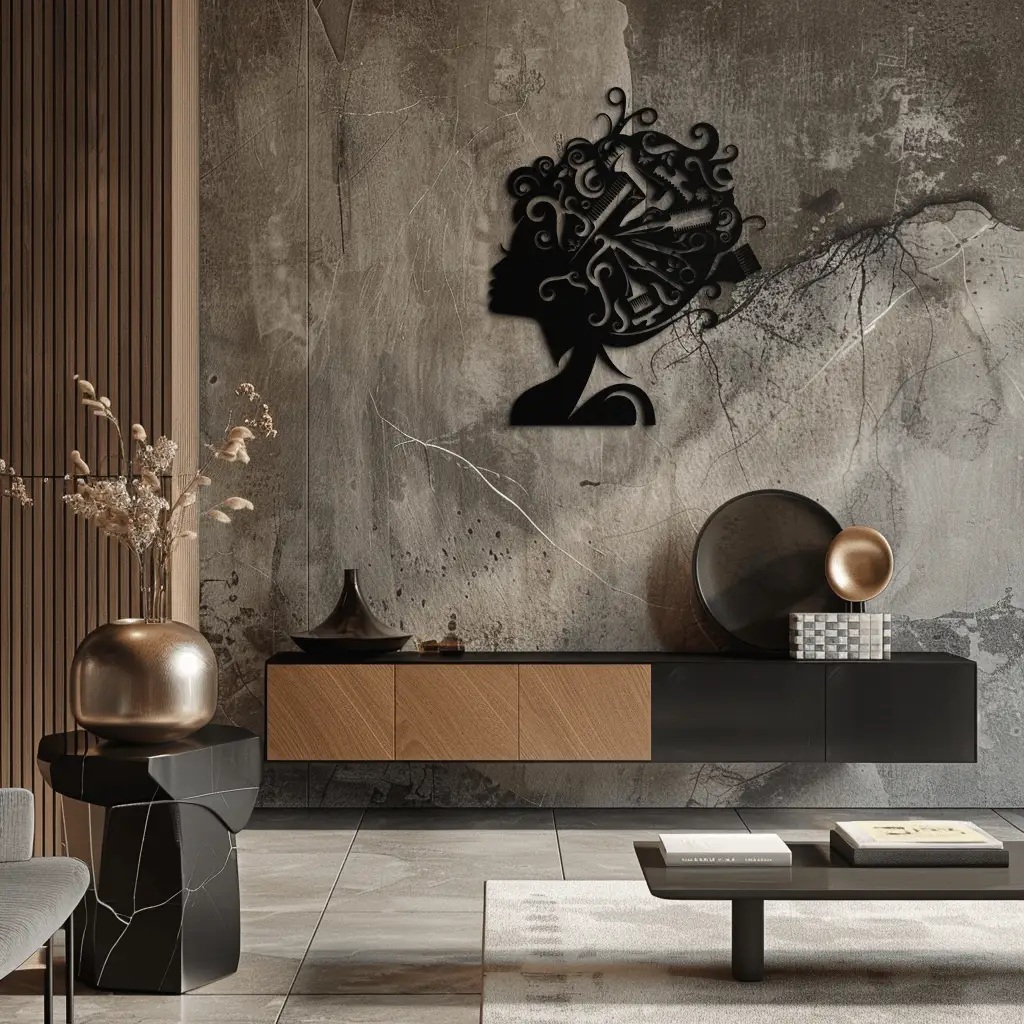 Hair Stylist Metal Wall Art - Steel Wall Decor for Salons and Studios - KAF004 by Enova Art