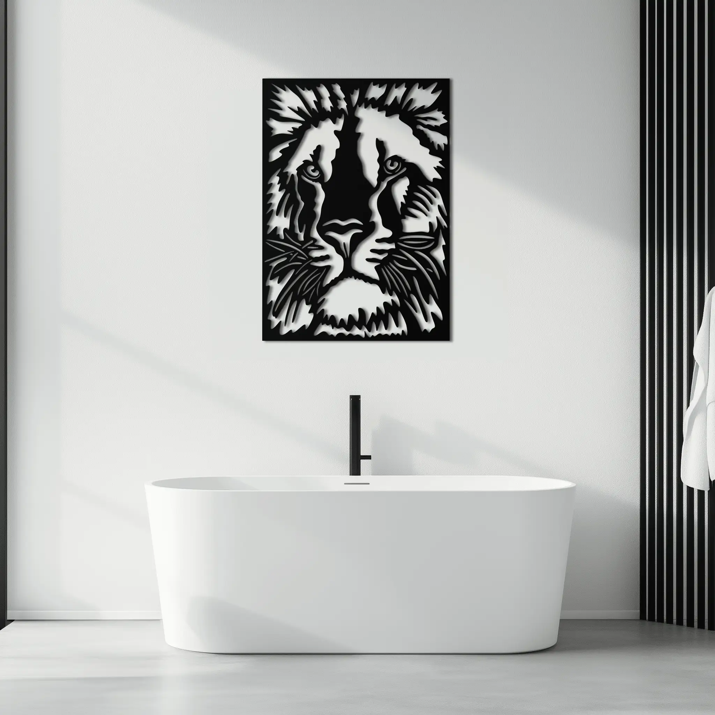 Tiger Face Metal Wall Art - Steel Wall Decor for Home and Office - KAF005 by Enova Art
