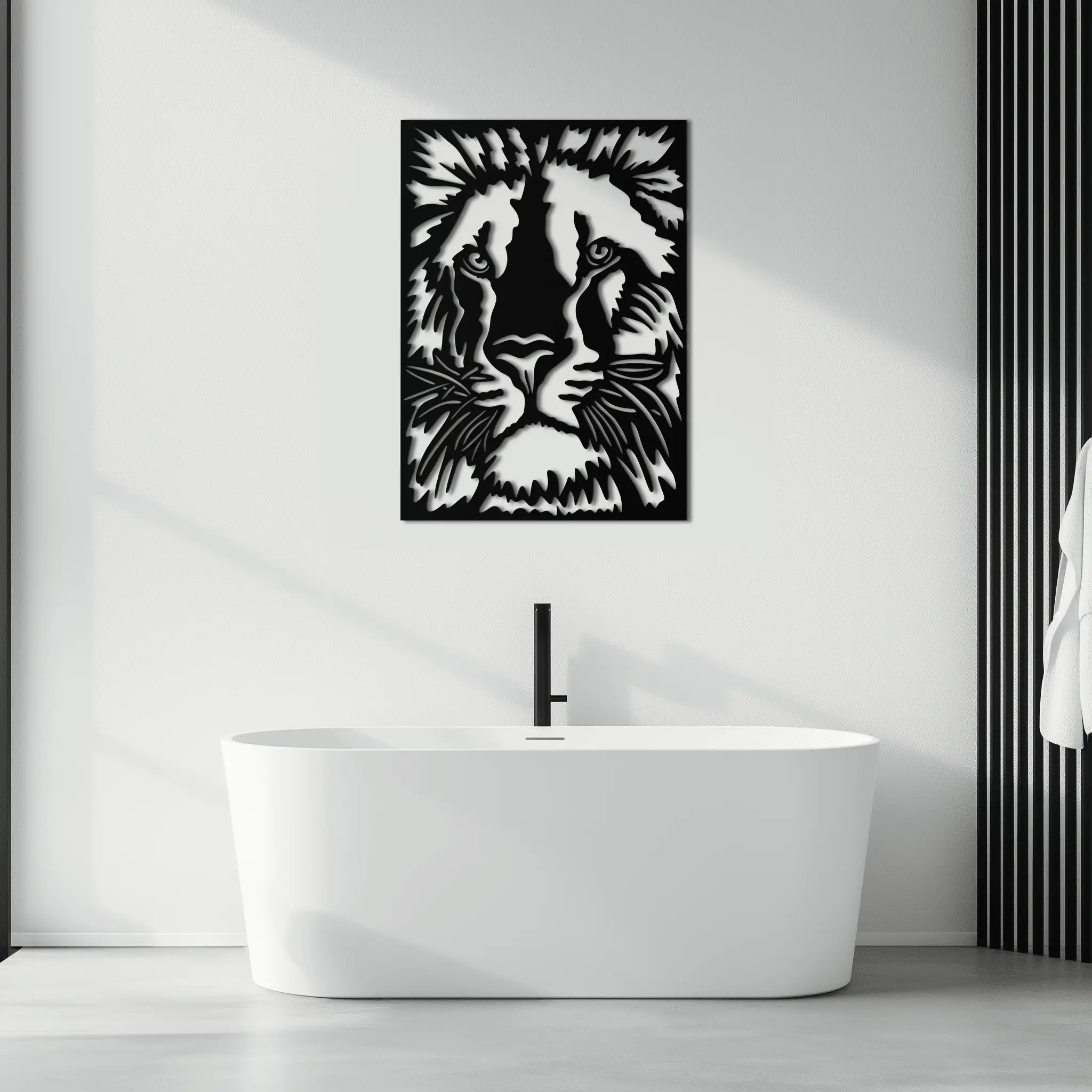 Tiger Face Metal Wall Art - Steel Wall Decor for Home and Office - KAF005 by Enova Art