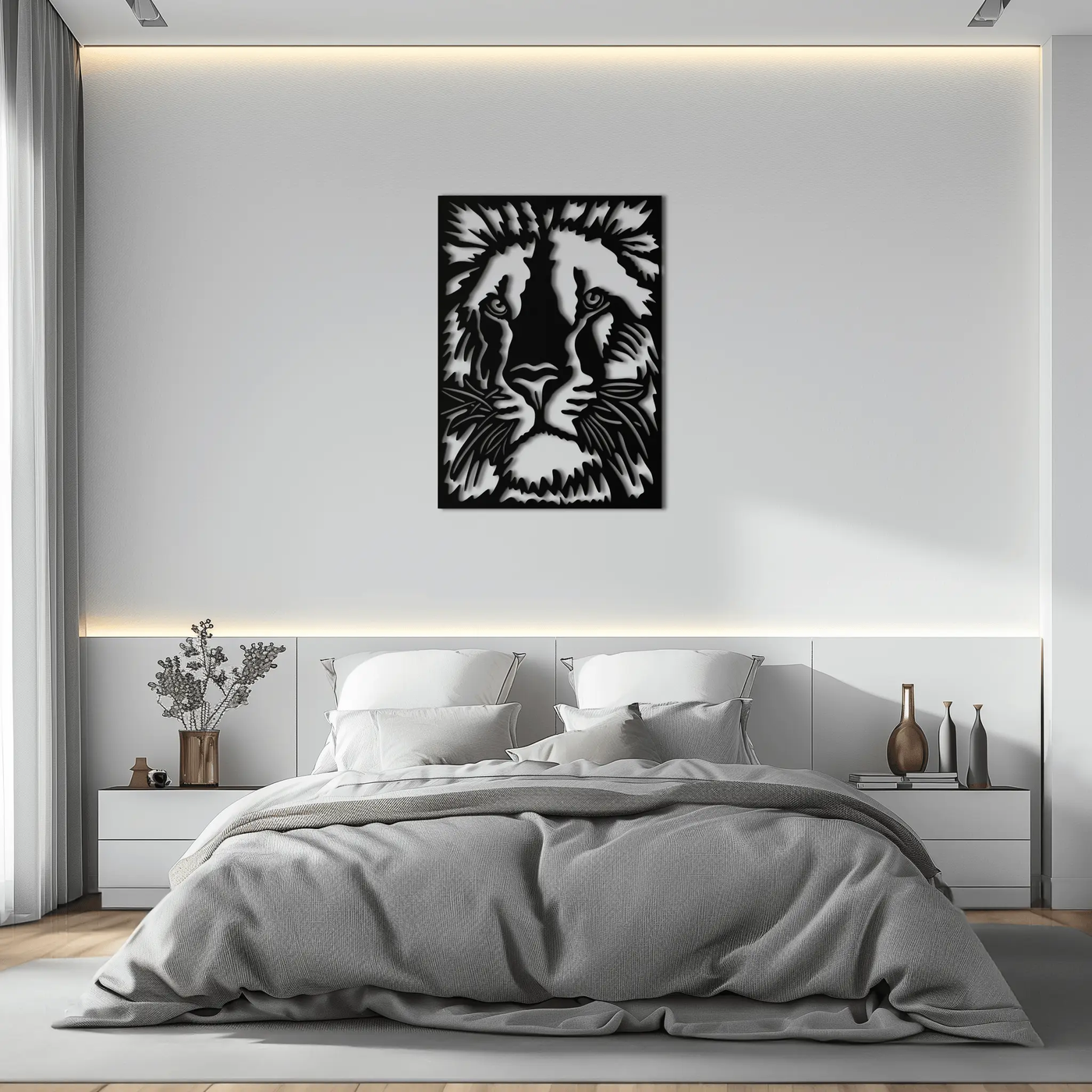 Tiger Face Metal Wall Art - Steel Wall Decor for Home and Office - KAF005 by Enova Art