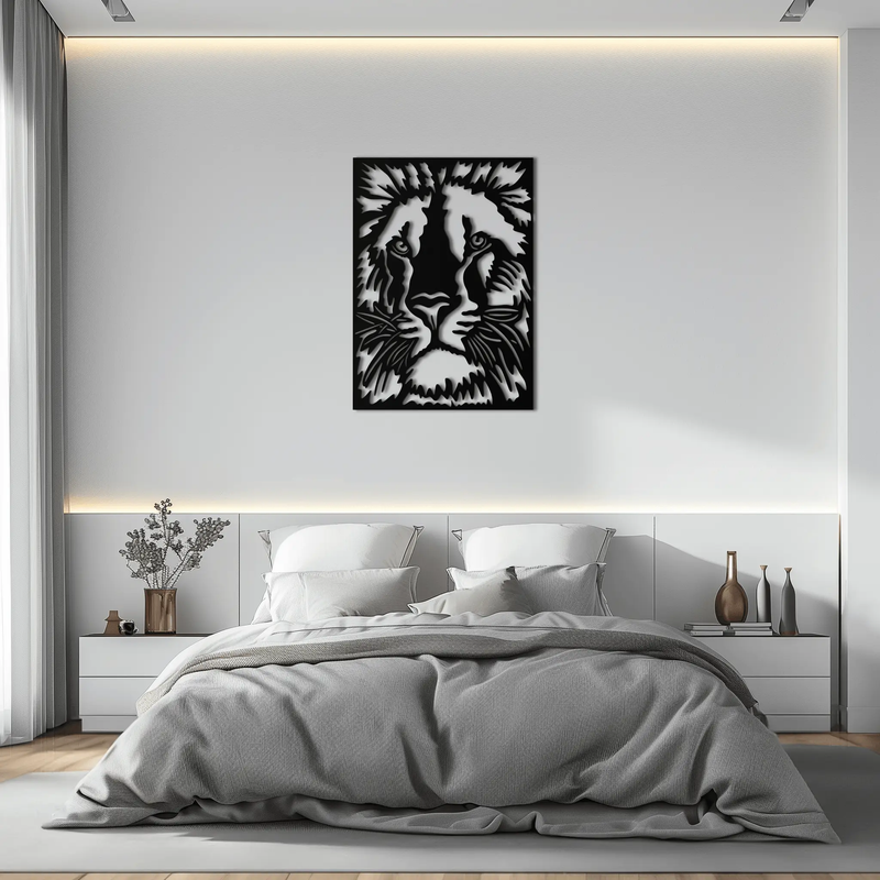 Tiger Face Metal Wall Art - Steel Wall Decor for Home and Office - KAF005 by Enova Art
