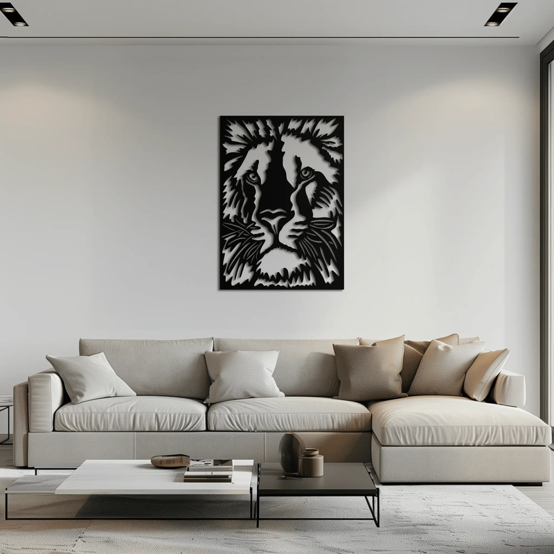 Tiger Face Metal Wall Art - Steel Wall Decor for Home and Office - KAF005 by Enova Art