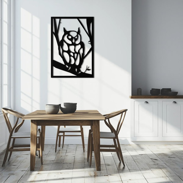 Owl Metal Wall Art - Steel Wall Decor for Home and Office - KAF006