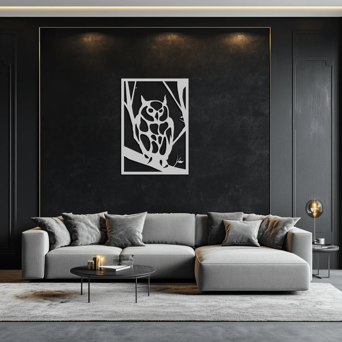 Owl Metal Wall Art - Steel Wall Decor for Home and Office - KAF006 by Enova Art