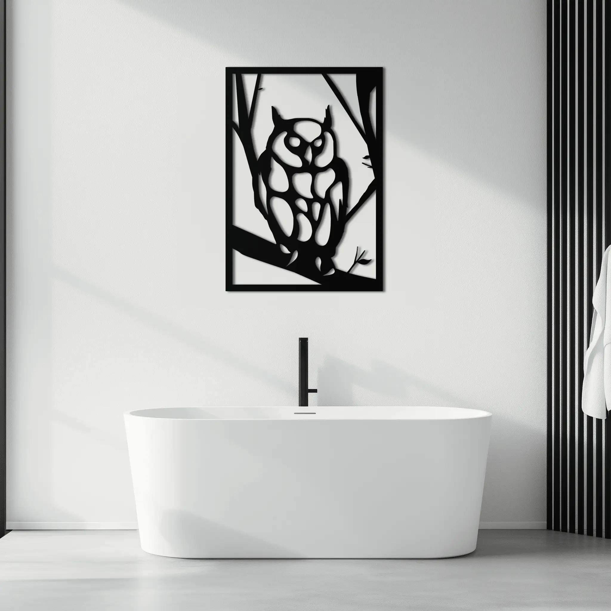 Owl Metal Wall Art - Steel Wall Decor for Home and Office - KAF006 by Enova Art