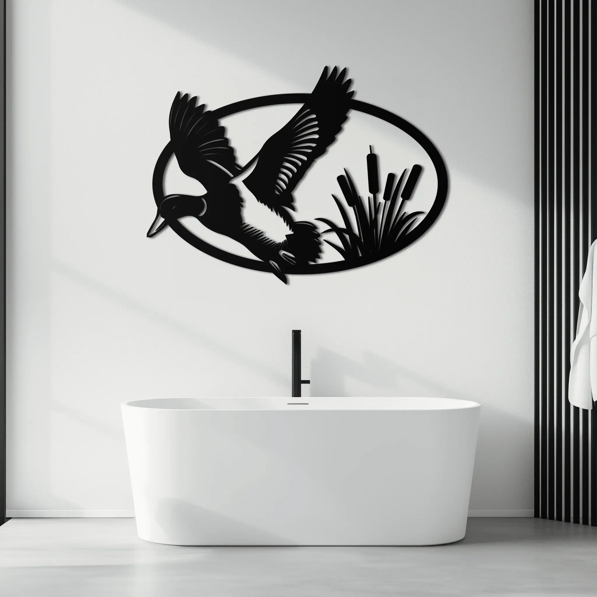 Flying Duck Metal Wall Art - Steel Wall Decor for Home and Cabin - KAF007