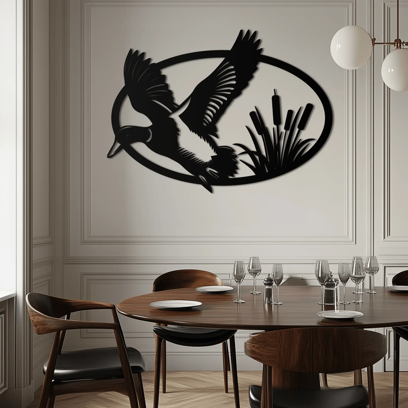 Flying Duck Metal Wall Art - Steel Wall Decor for Home and Cabin - KAF007 by Enova Art