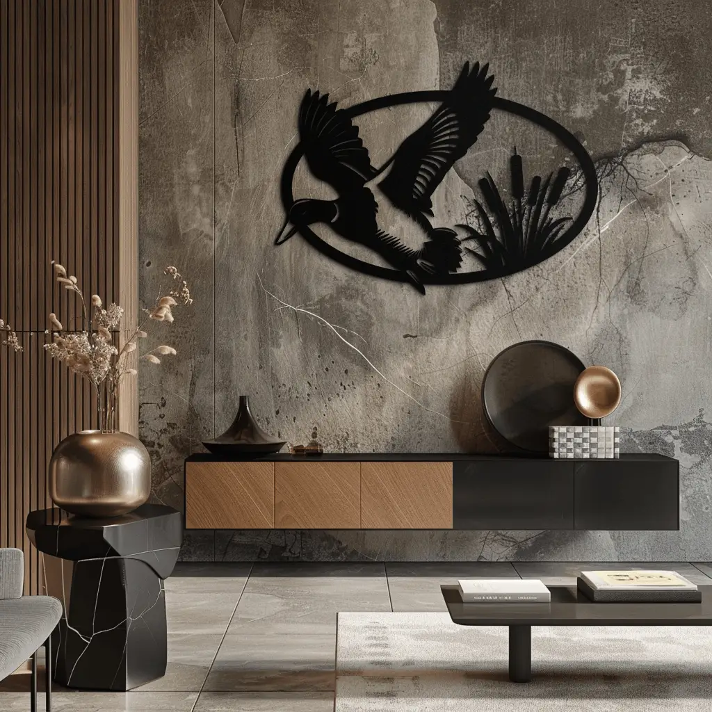 Flying Duck Metal Wall Art - Steel Wall Decor for Home and Cabin - KAF007