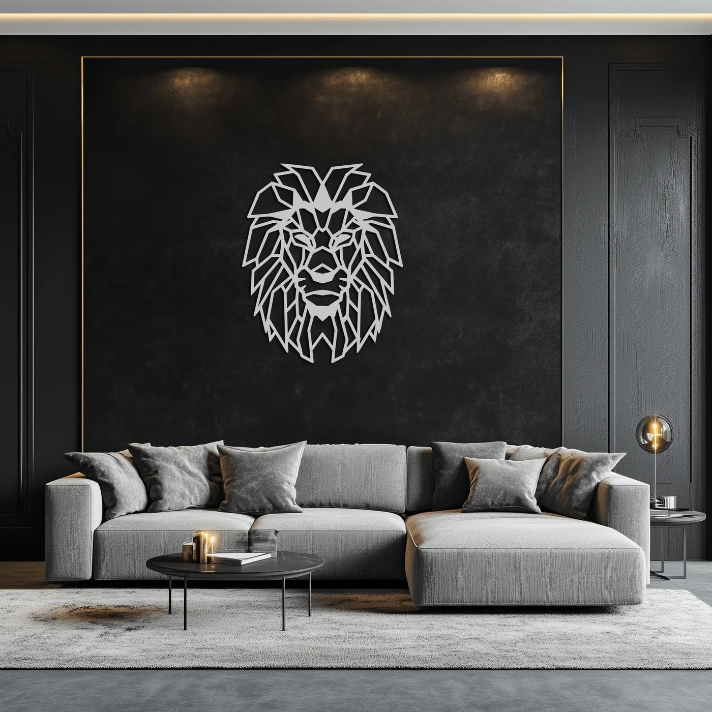 Geometric Lion Metal Wall Art - Steel Wall Decor for Home and Office - KAF008 by Enova Art