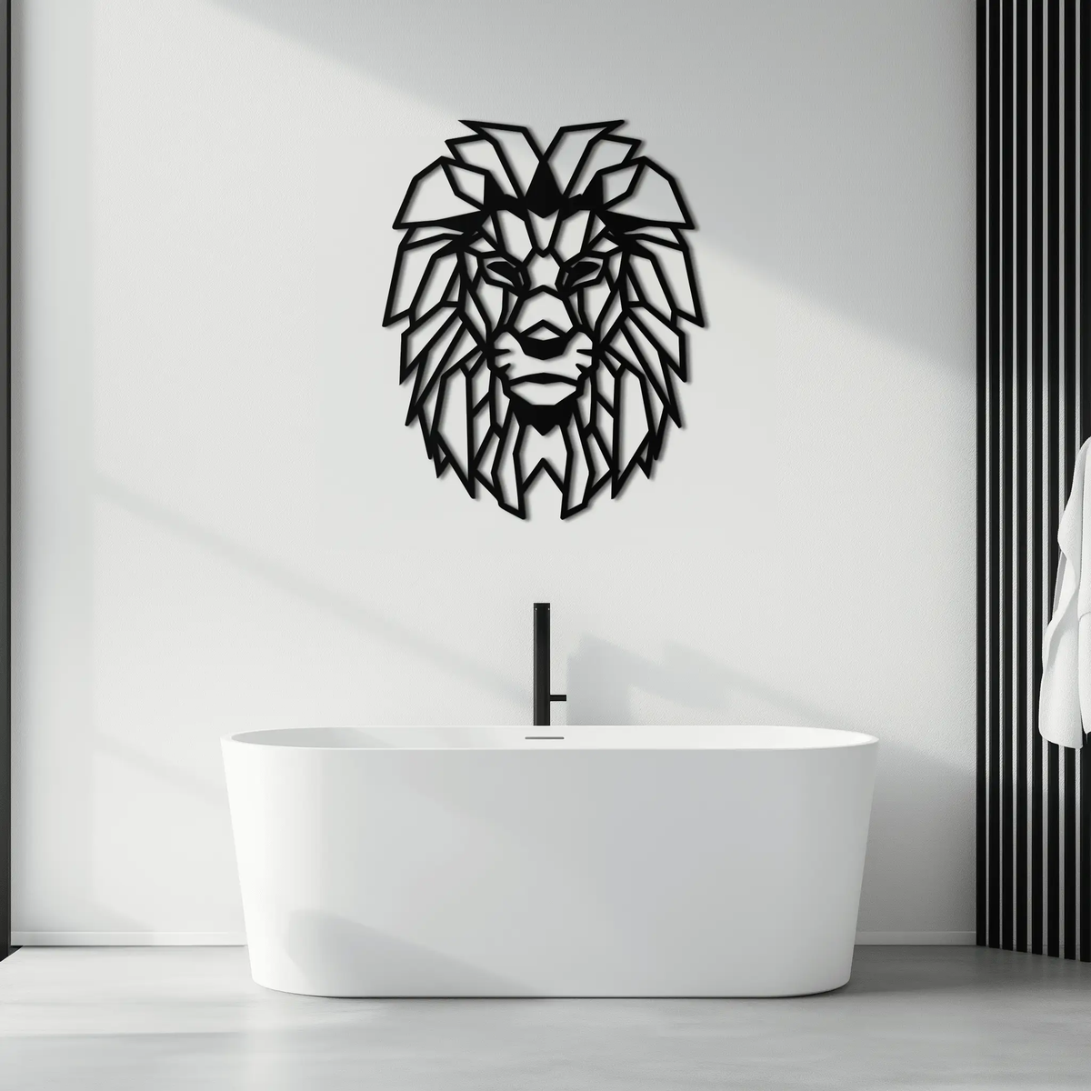 Geometric Lion Metal Wall Art - Steel Wall Decor for Home and Office - KAF008 by Enova Art