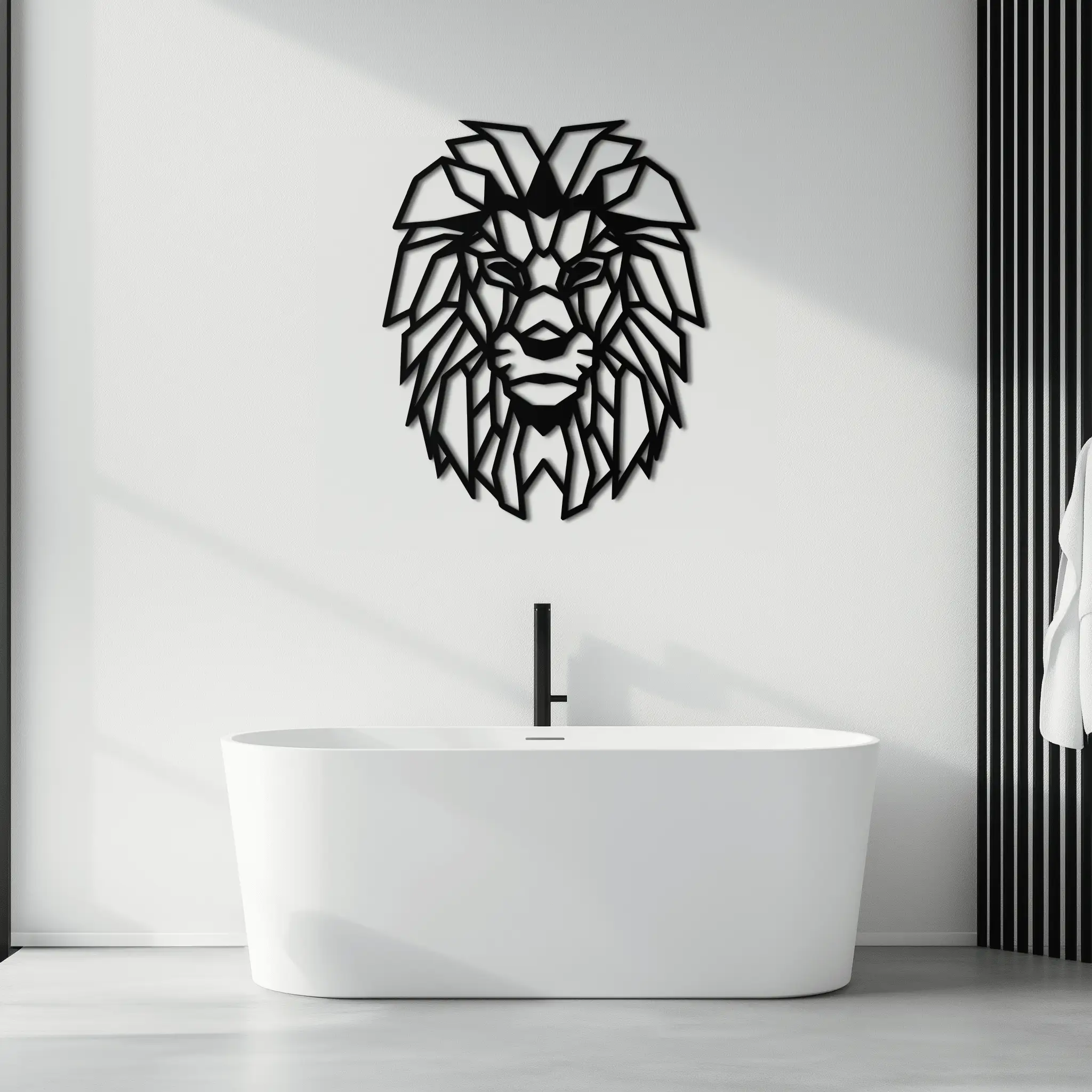 Geometric Lion Metal Wall Art - Steel Wall Decor for Home and Office - KAF008 by Enova Art