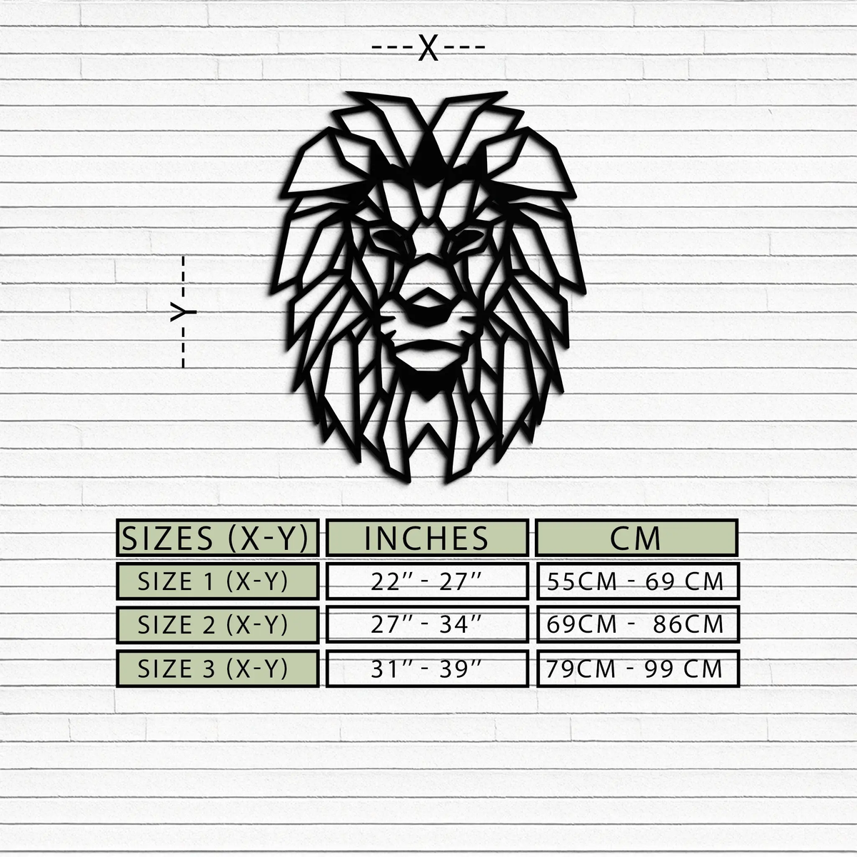 Geometric Lion Metal Wall Art - Steel Wall Decor for Home and Office - KAF008 by Enova Art