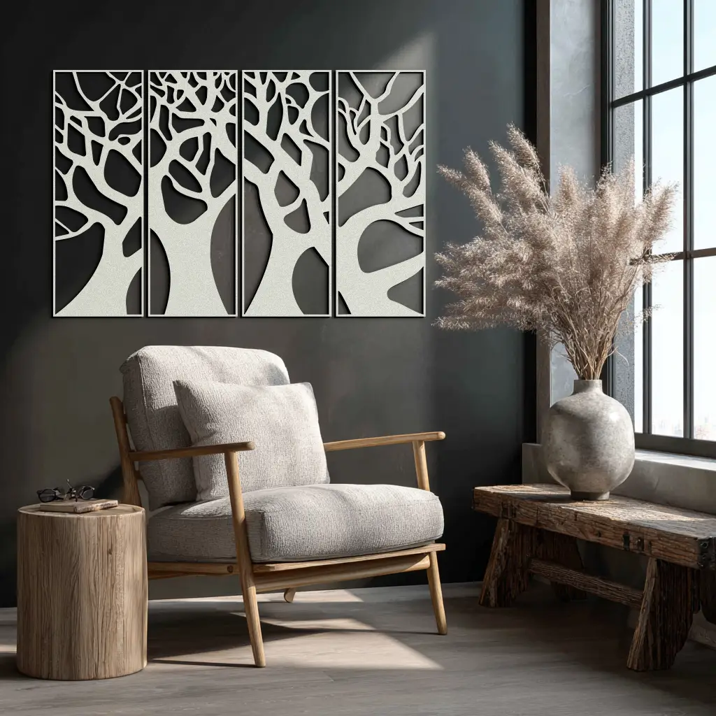 Tree Panel Metal Wall Art - Steel Wall Decor for Home and Office - KAF009 by Enova Art