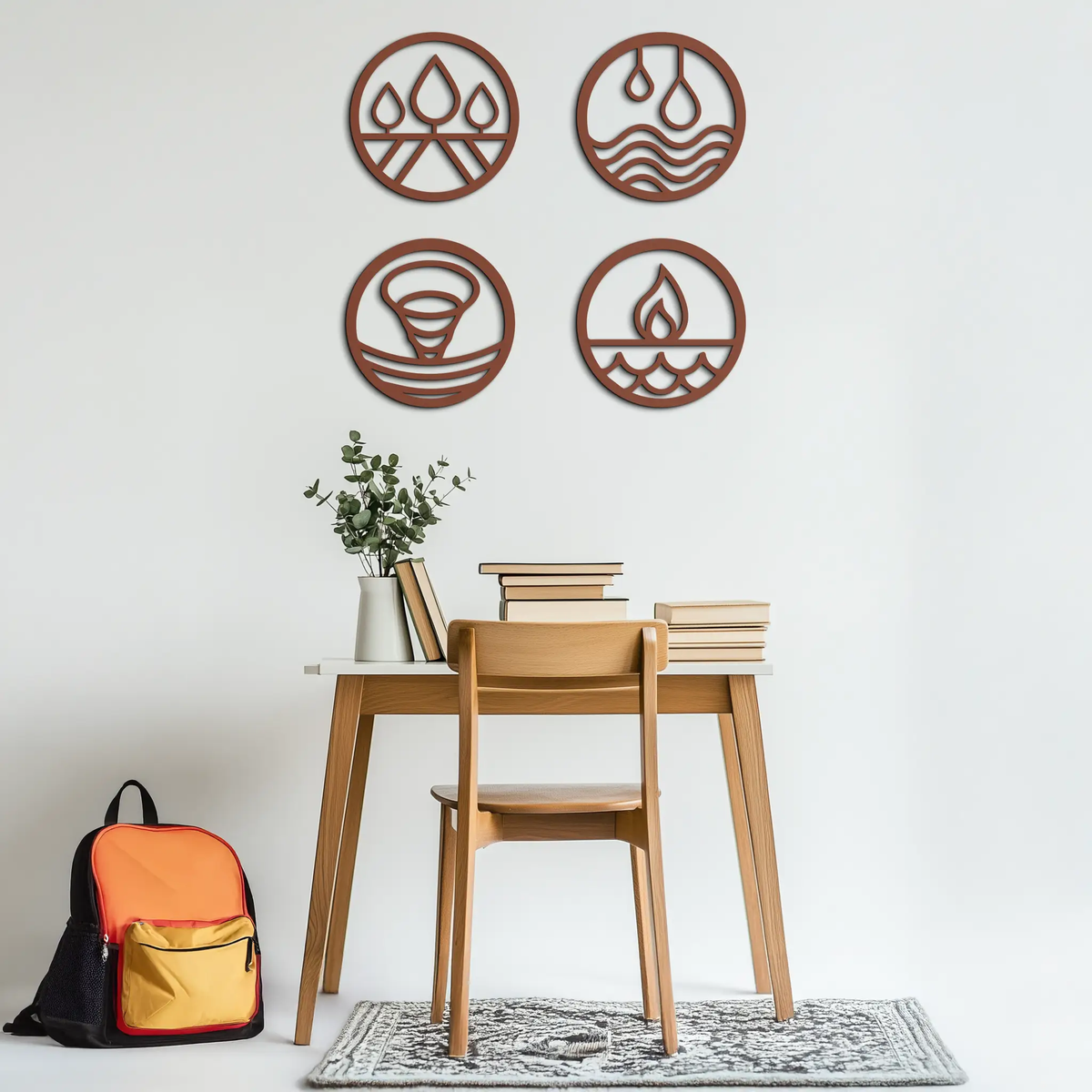 Four Elements Metal Wall Art - Steel Wall Decor for Home and Office - KAF010 by Enova Art