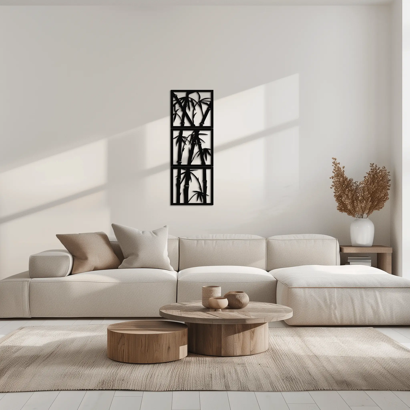 Bamboo Panel Metal Wall Art - Steel Wall Decor for Home and Office - KAF011 by Enova Art