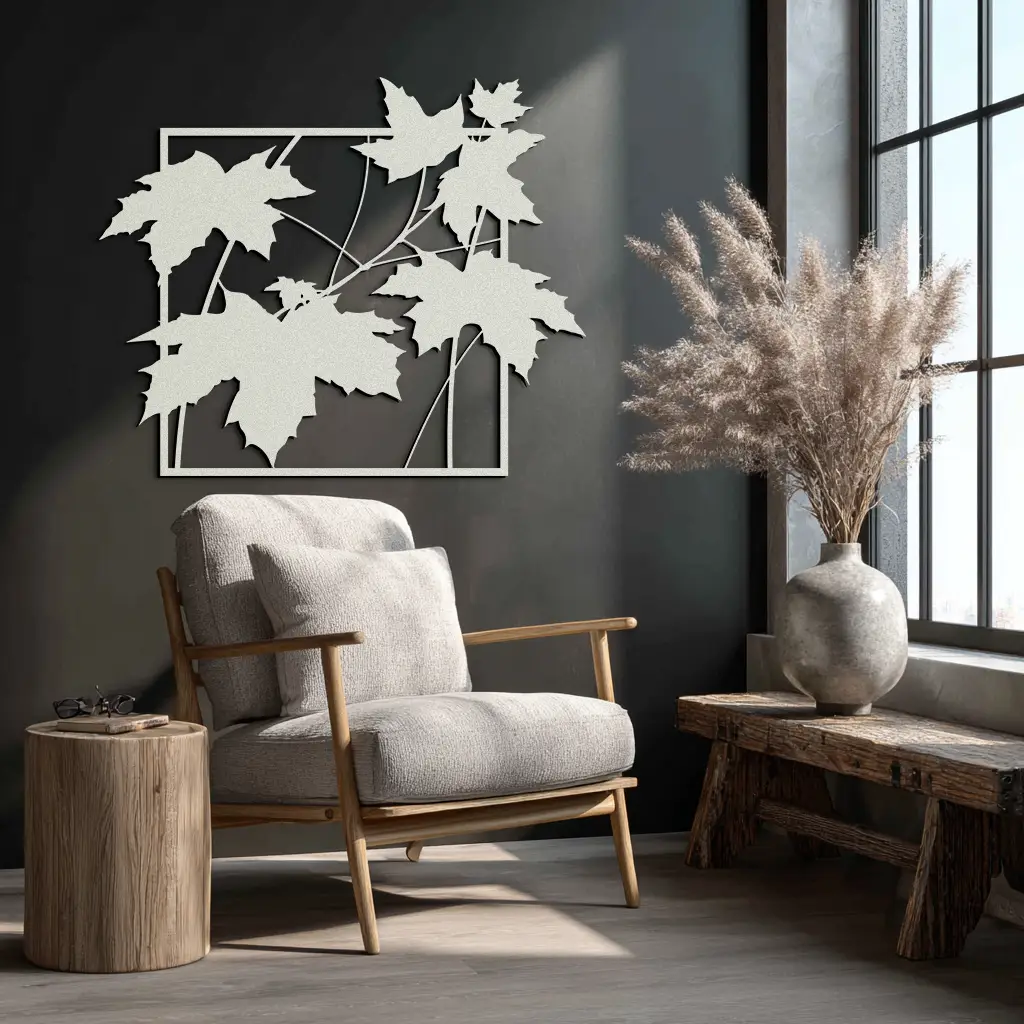 Maple Leaf Metal Wall Art - Steel Wall Decor for Home and Office - KAF012 by Enova Art