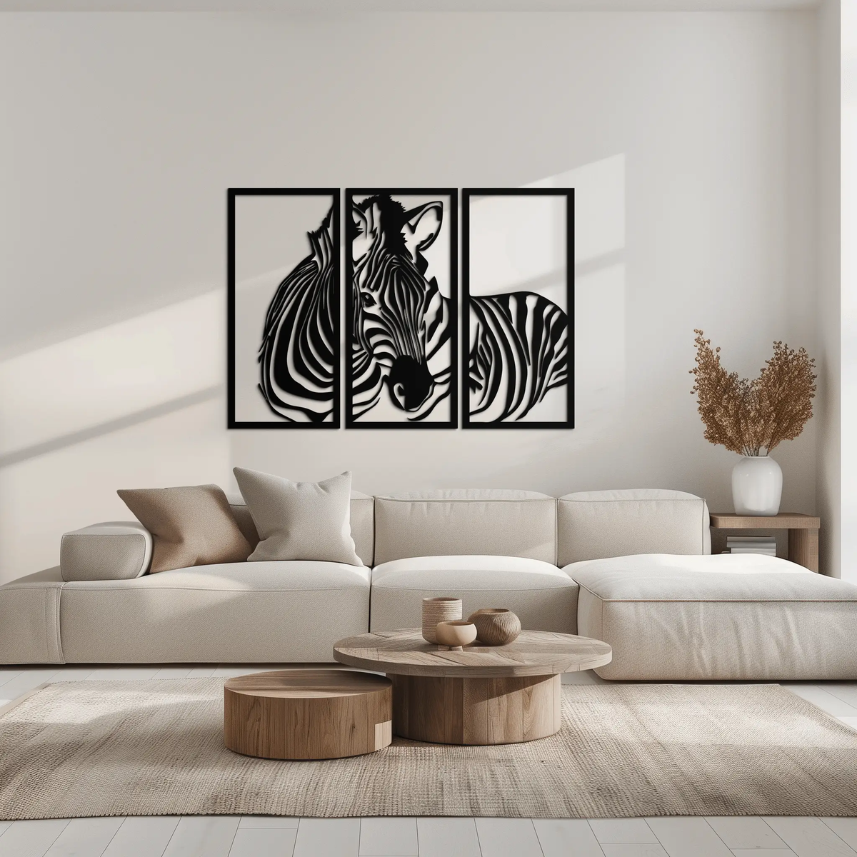 Zebra Panel Metal Wall Art - Steel Wall Decor for Home and Office - KAF014 by Enova Art