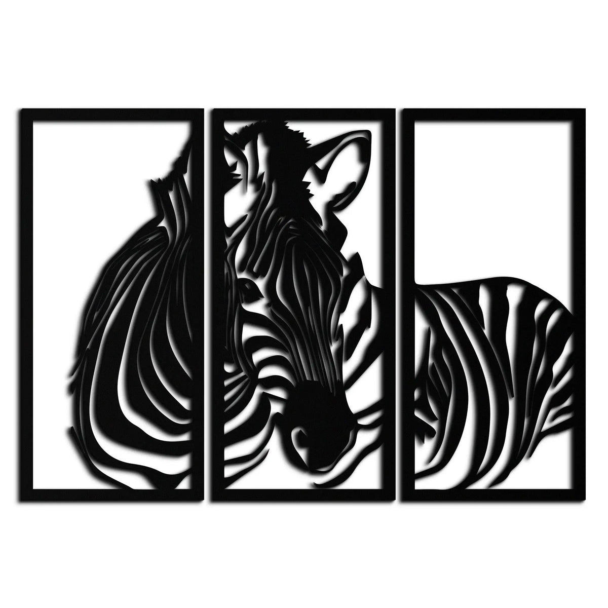 Zebra Panel Metal Wall Art - Steel Wall Decor for Home and Office - KAF014 by Enova Art