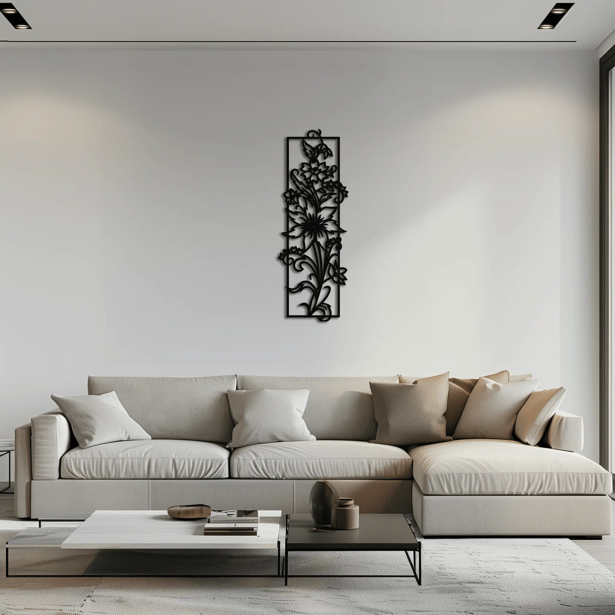 Floral Panel Metal Wall Art - Steel Wall Decor for Home and Office - KAF015 by Enova Art