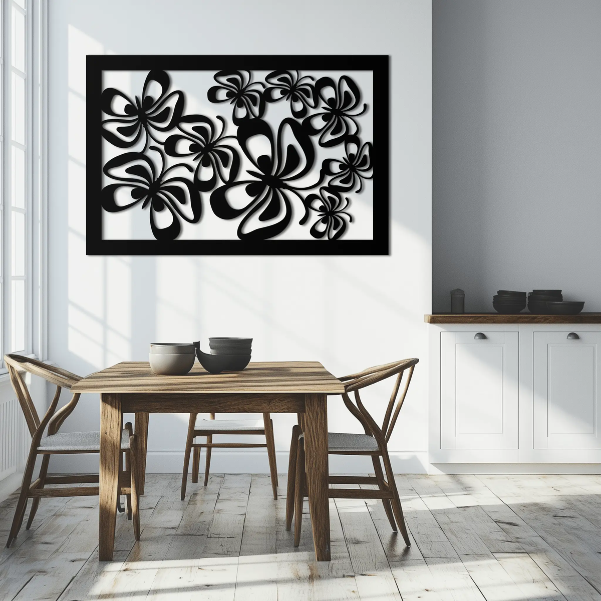 Floral Burst Metal Wall Art - Steel Wall Decor for Home and Office - KAF016 by Enova Art