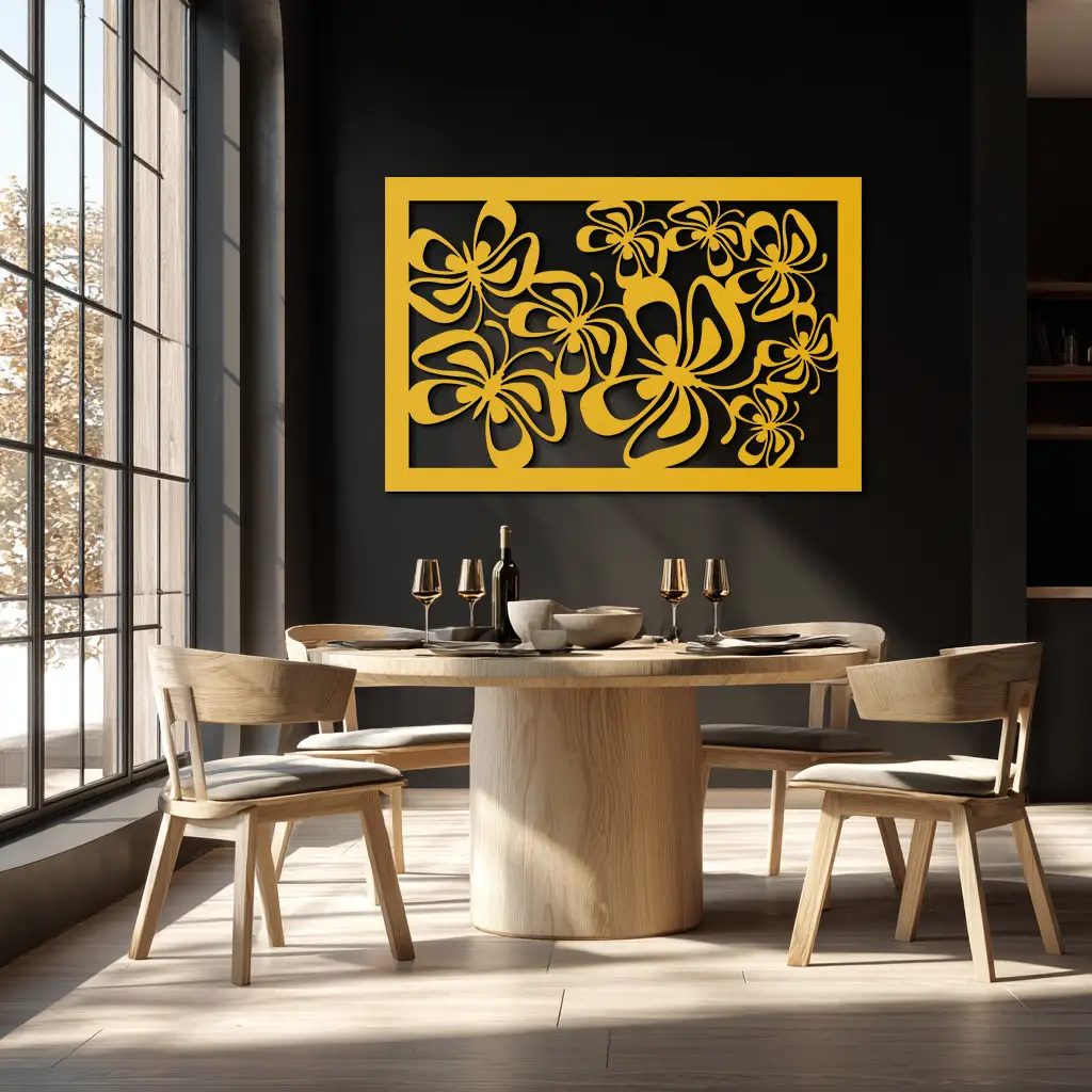 Floral Burst Metal Wall Art - Steel Wall Decor for Home and Office - KAF016 by Enova Art