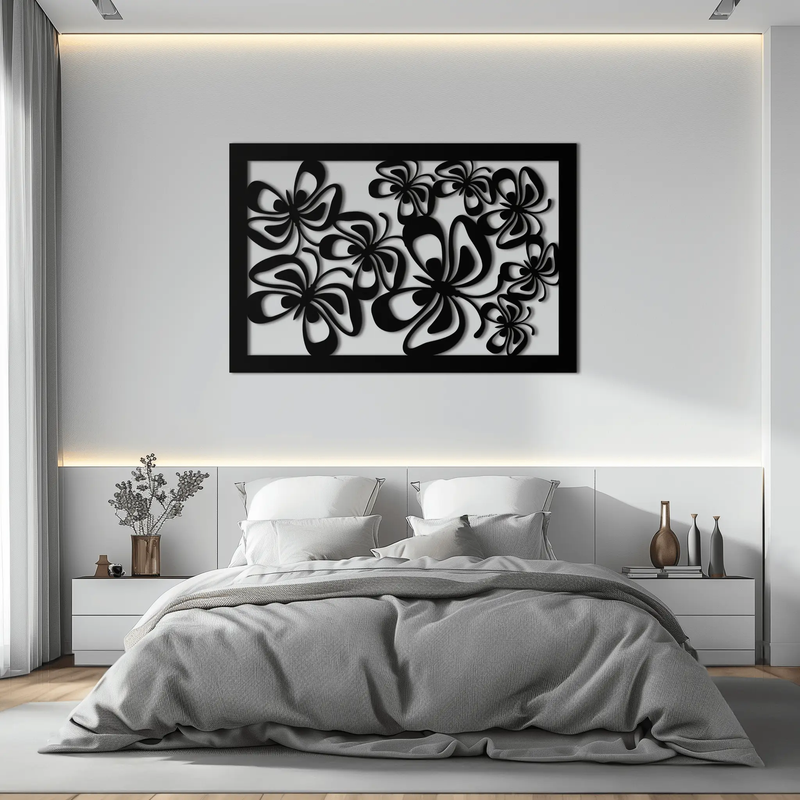 Floral Burst Metal Wall Art - Steel Wall Decor for Home and Office - KAF016 by Enova Art