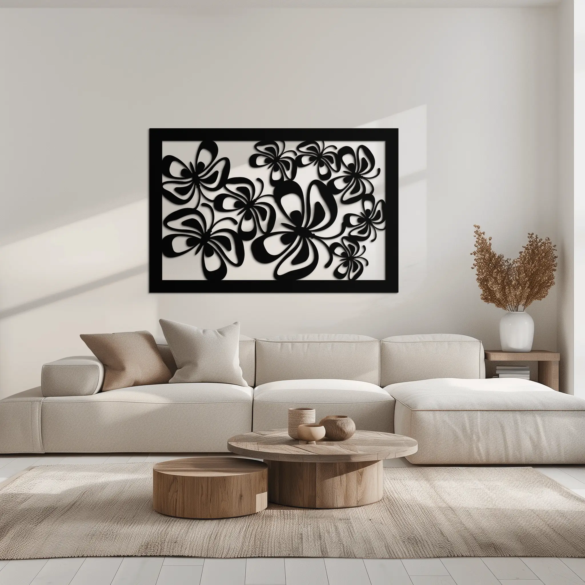 Floral Burst Metal Wall Art - Steel Wall Decor for Home and Office - KAF016 by Enova Art