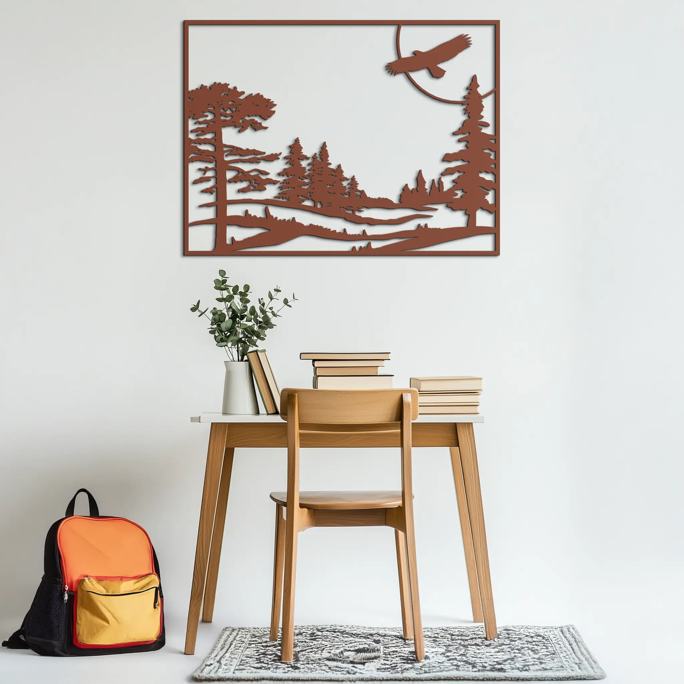 Forest Landscape Metal Wall Art - Steel Wall Decor for Home and Cabin - KAF018 by Enova Art