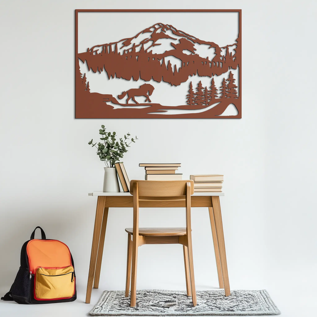 Mountain Horse Metal Wall Art - Steel Wall Decor for Home and Cabin - KAF019 by Enova Art