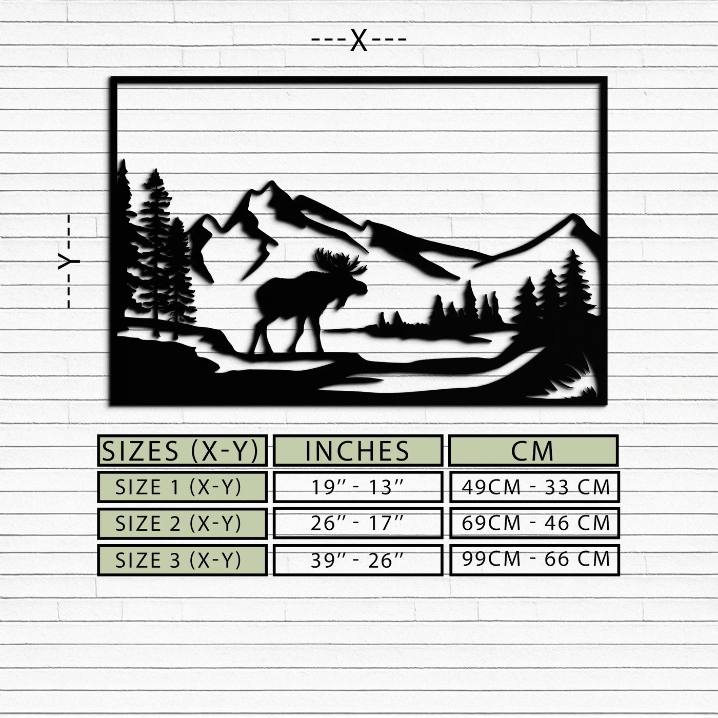 Mountain Moose Metal Wall Art - Steel Wall Decor for Home and Cabin - KAF020 by Enova Art