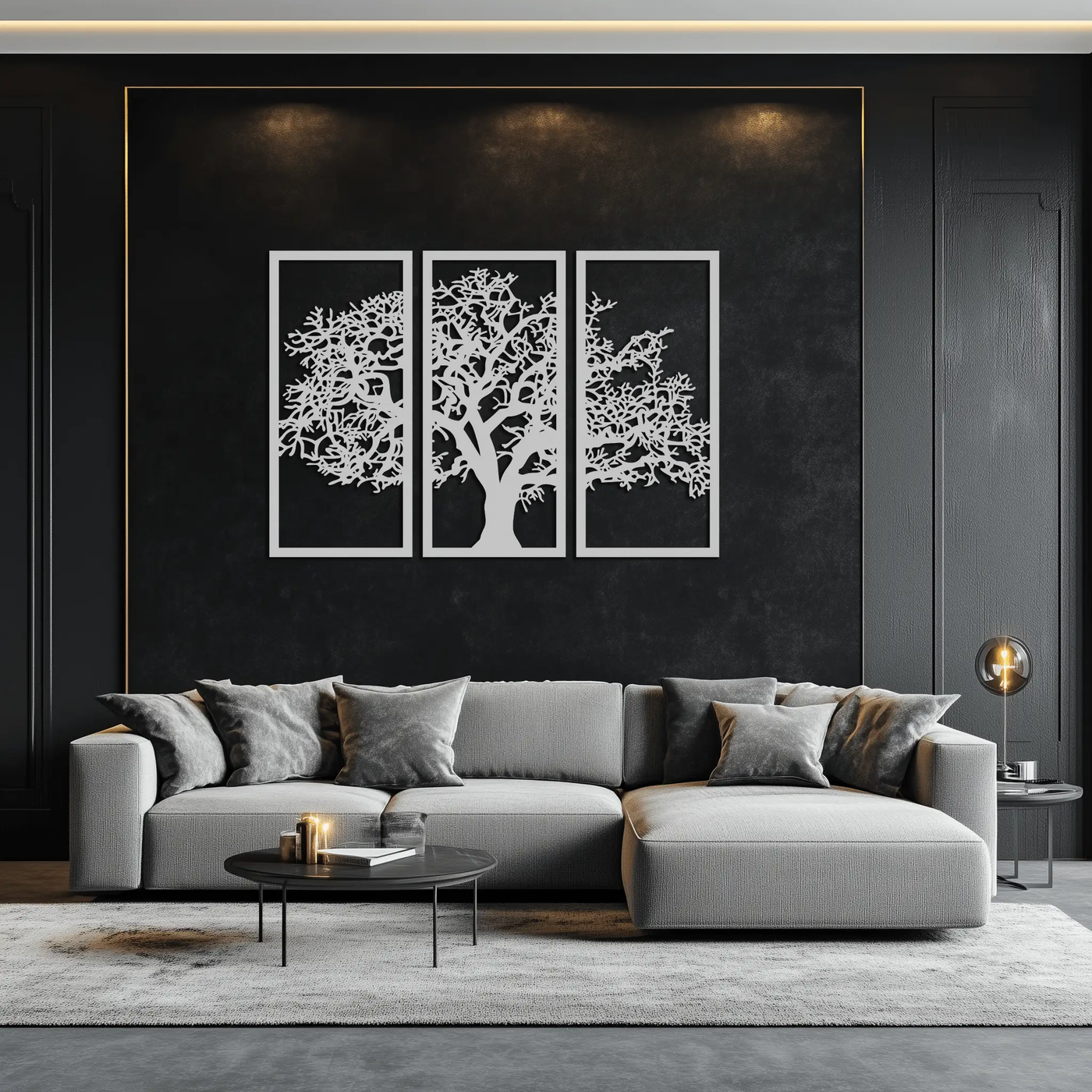 Tree of Life Metal Wall Art - Three-Panel Steel Wall Decor for Home and Office - KAF021 by Enova Art