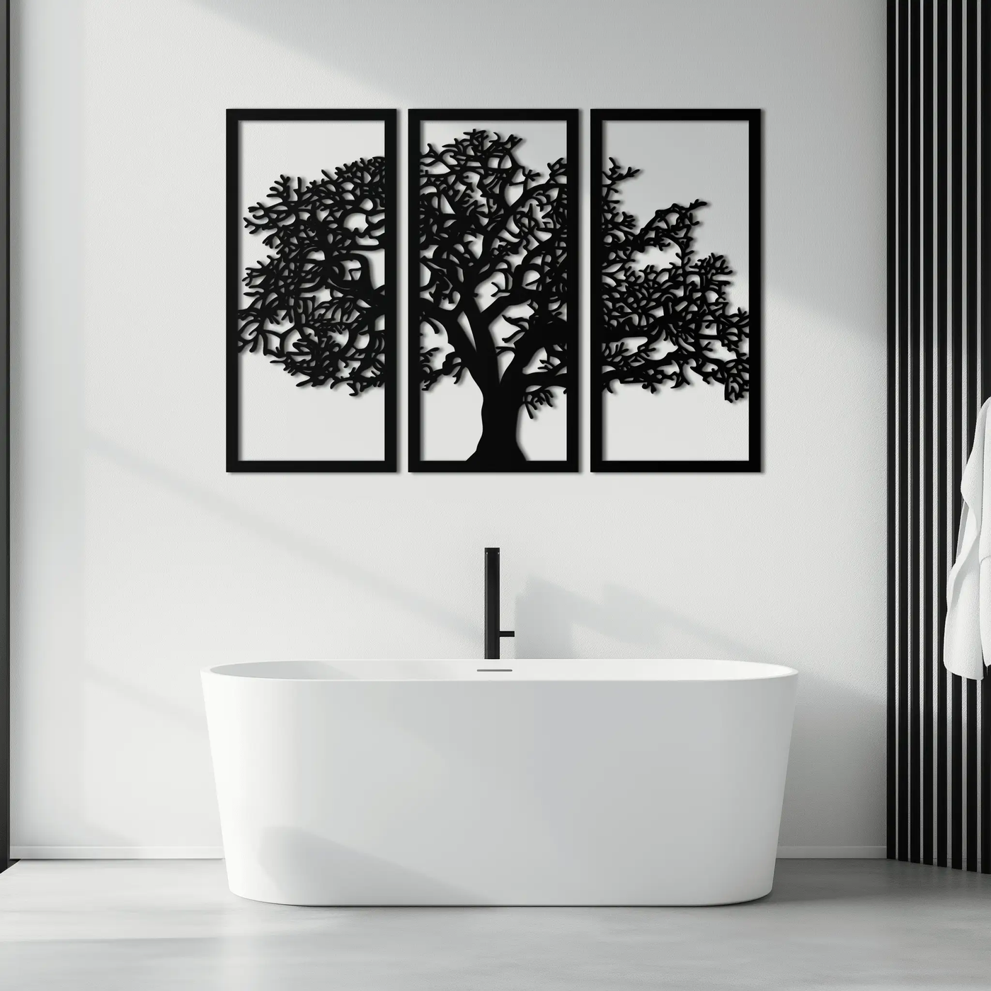 Tree of Life Metal Wall Art - Three-Panel Steel Wall Decor for Home and Office - KAF021 by Enova Art