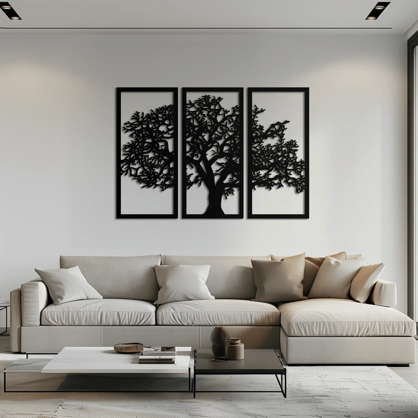 Tree of Life Metal Wall Art - Three-Panel Steel Wall Decor for Home and Office - KAF021 by Enova Art
