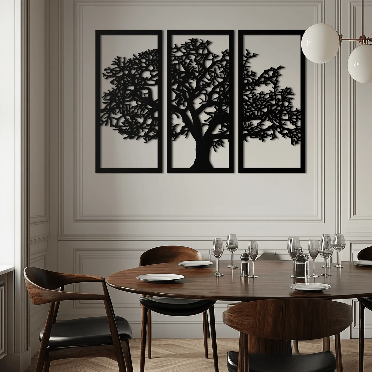 Tree of Life Metal Wall Art - Three-Panel Steel Wall Decor for Home and Office - KAF021 by Enova Art