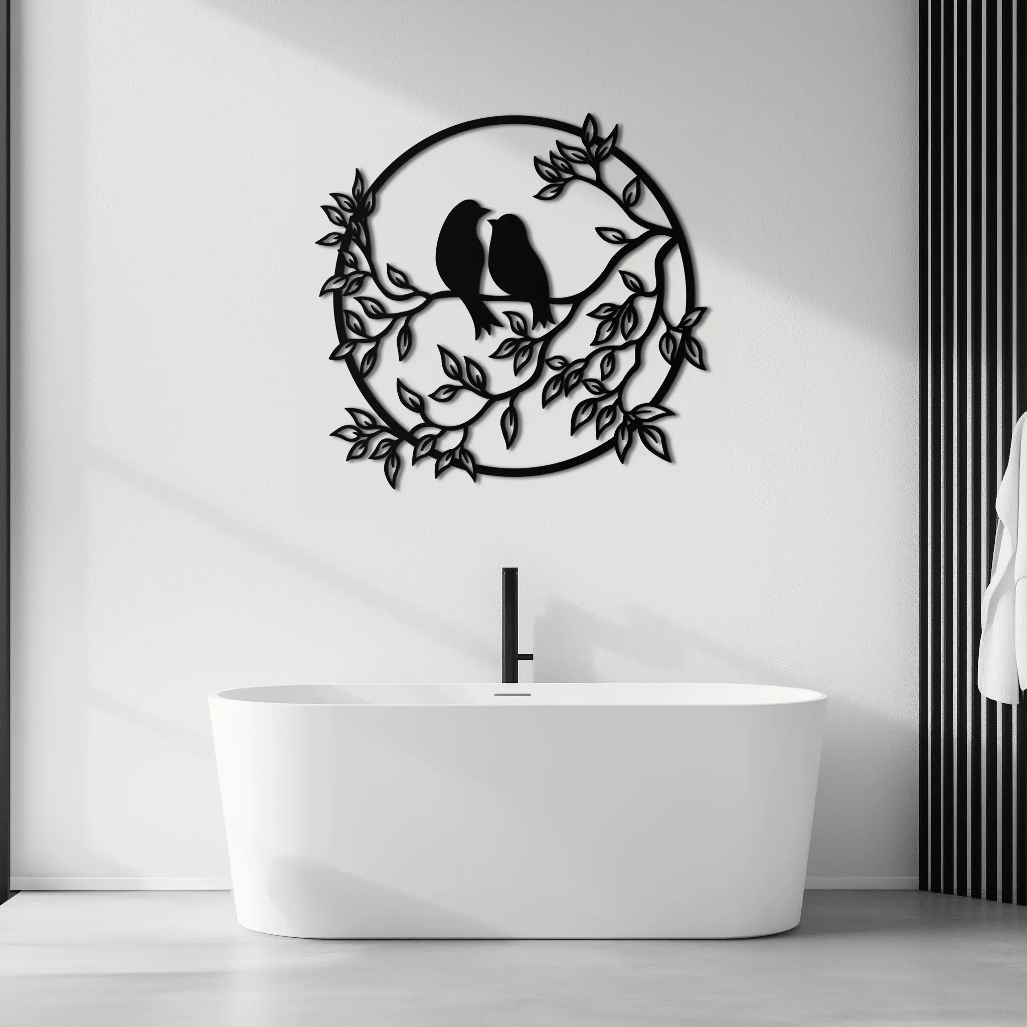 Love Birds Metal Wall Art - Romantic Steel Wall Decor for Home and Bedroom - KAF023 by Enova Art