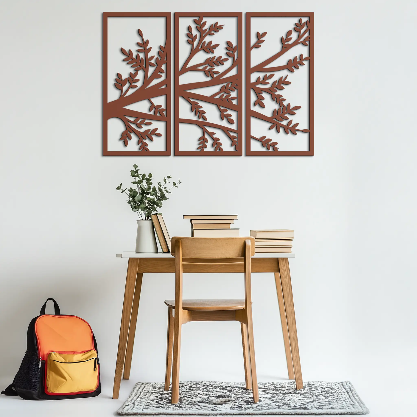 Branch Metal Wall Art - Three-Panel Nature-Inspired Steel Wall Decor - KAF024 by Enova Art