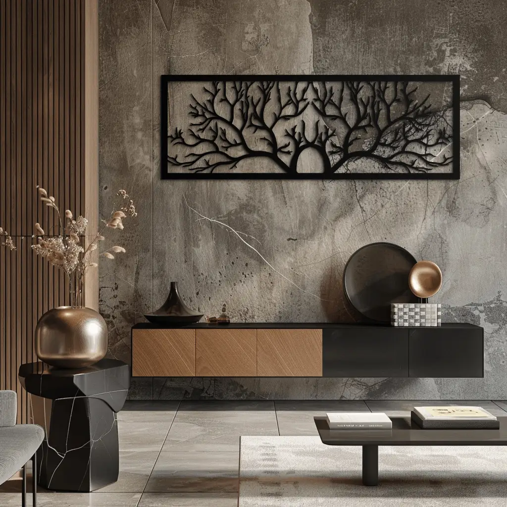 Tree of Life Metal Wall Art - Large Horizontal Steel Wall Decor - KAF025 by Enova Art