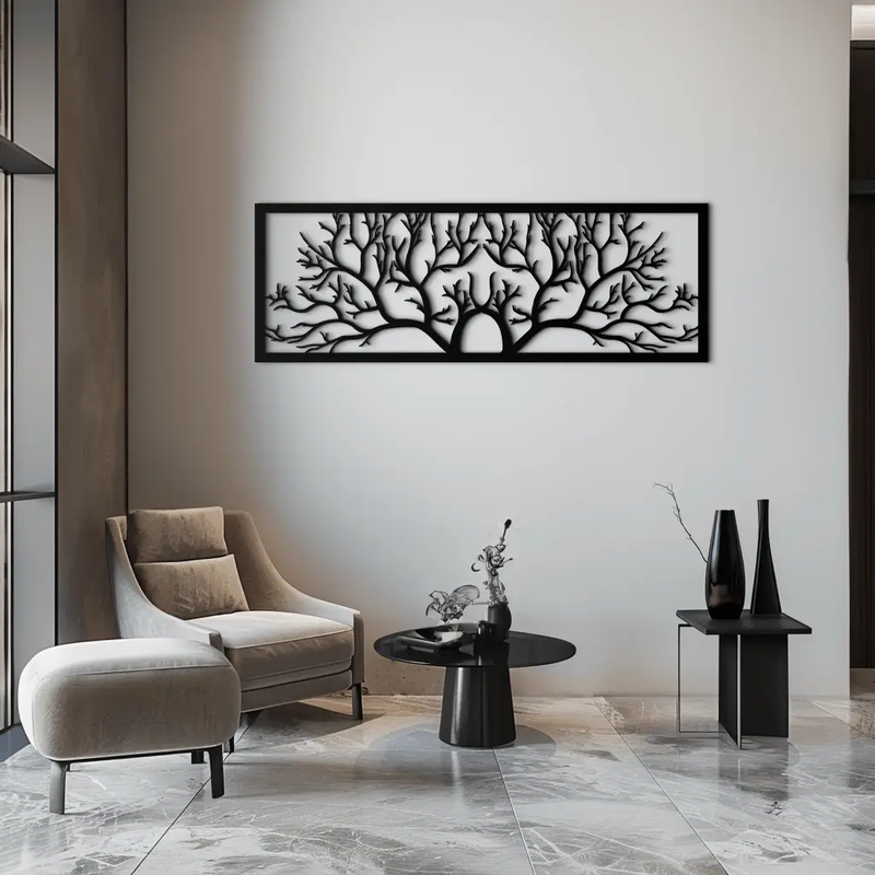 Tree of Life Metal Wall Art - Large Horizontal Steel Wall Decor - KAF025 by Enova Art