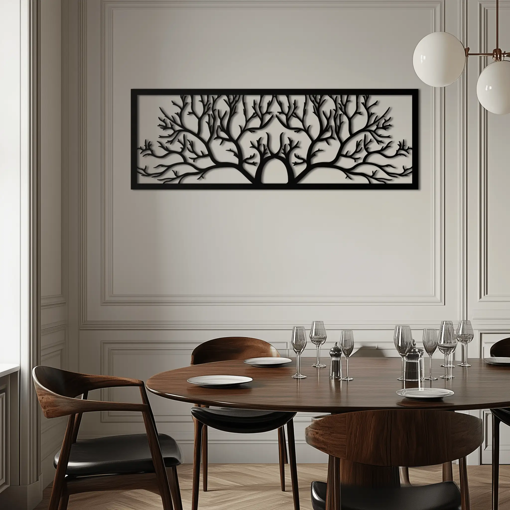Tree of Life Metal Wall Art - Large Horizontal Steel Wall Decor - KAF025 by Enova Art
