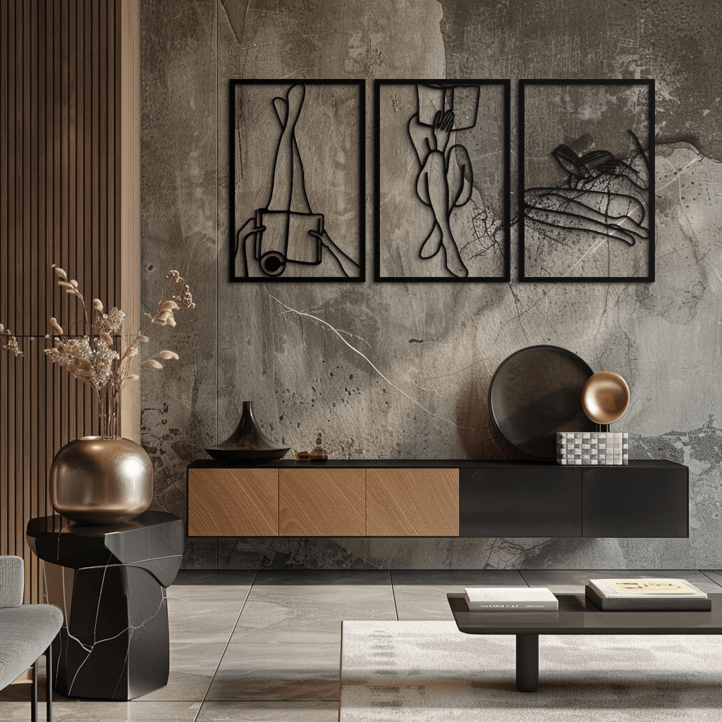 Reading Woman Metal Wall Art - Modern Minimalist Steel Wall Decor - KAF026 by Enova Art