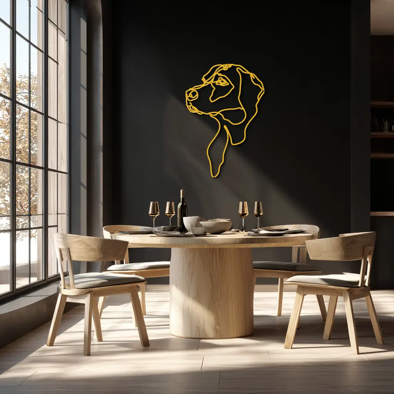Minimalist Dog Line Art - Modern Metal Wall Decor - KAF027 by Enova Art