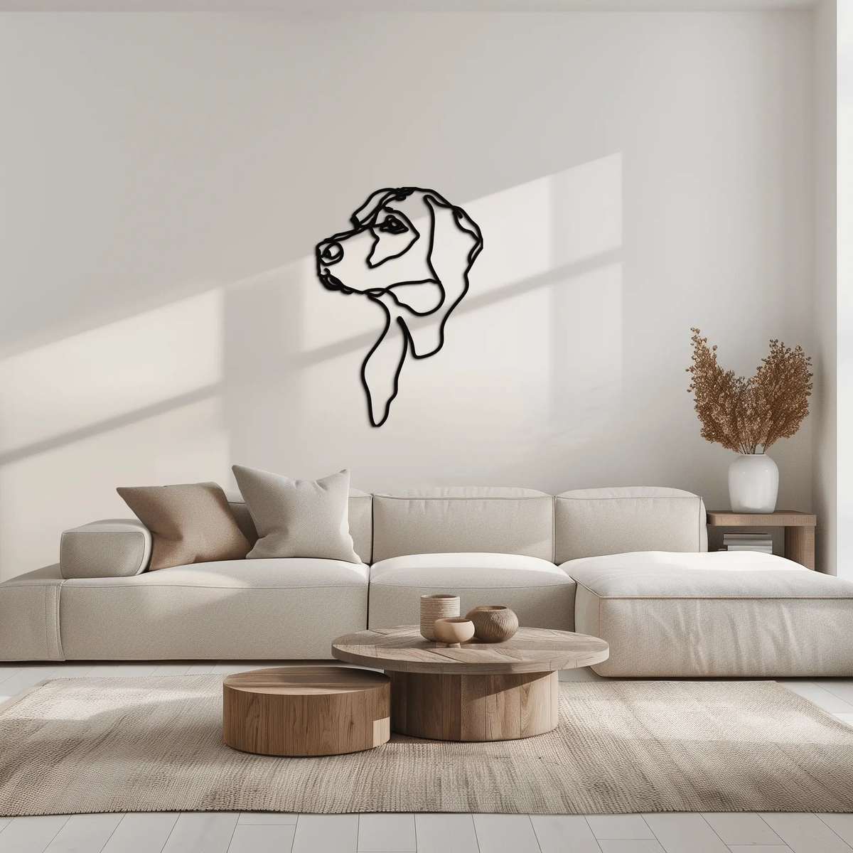 Minimalist Dog Line Art - Modern Metal Wall Decor - KAF027 by Enova Art