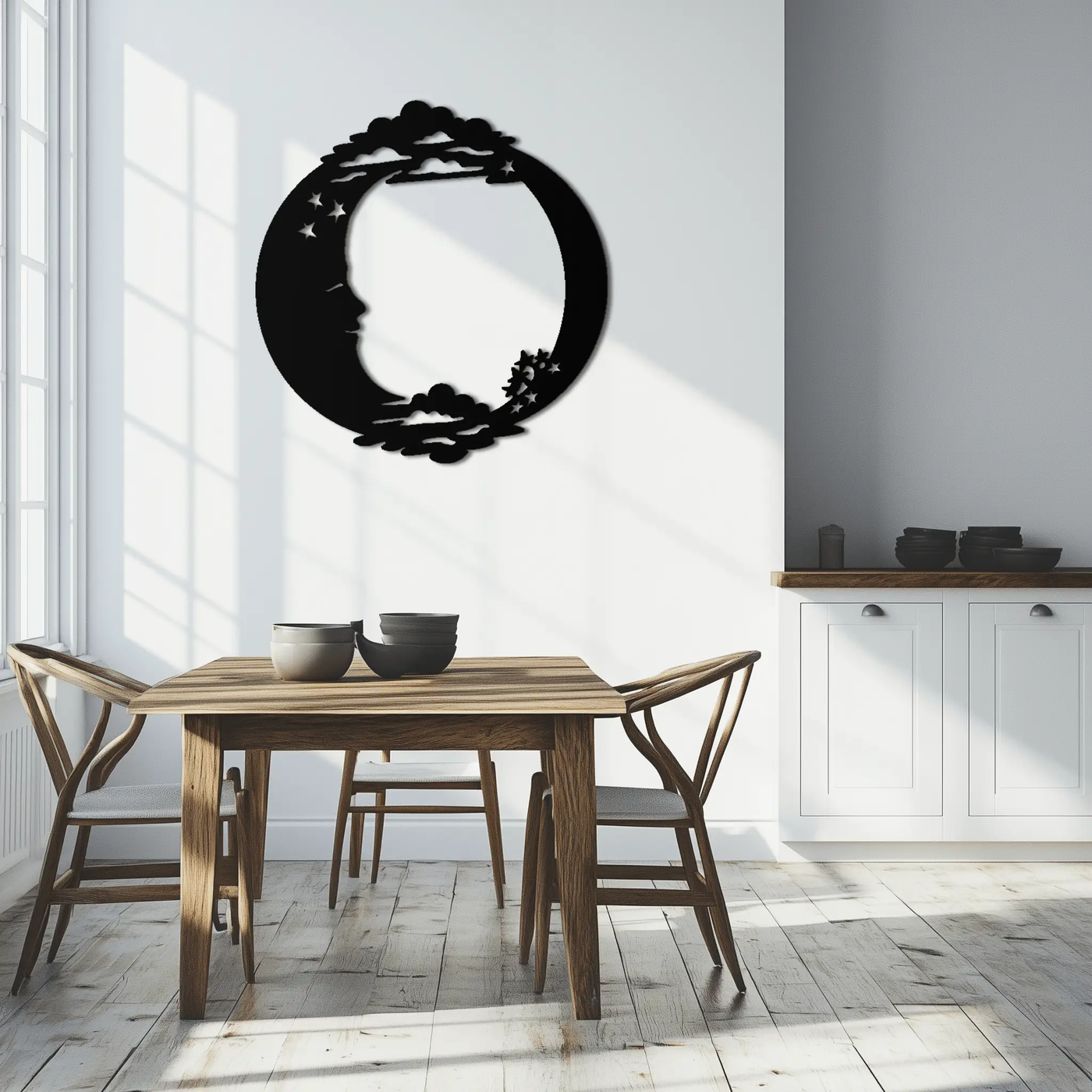 Moon & Stars Metal Wall Art - Celestial-Inspired Steel Wall Decor - KAF029 by Enova Art