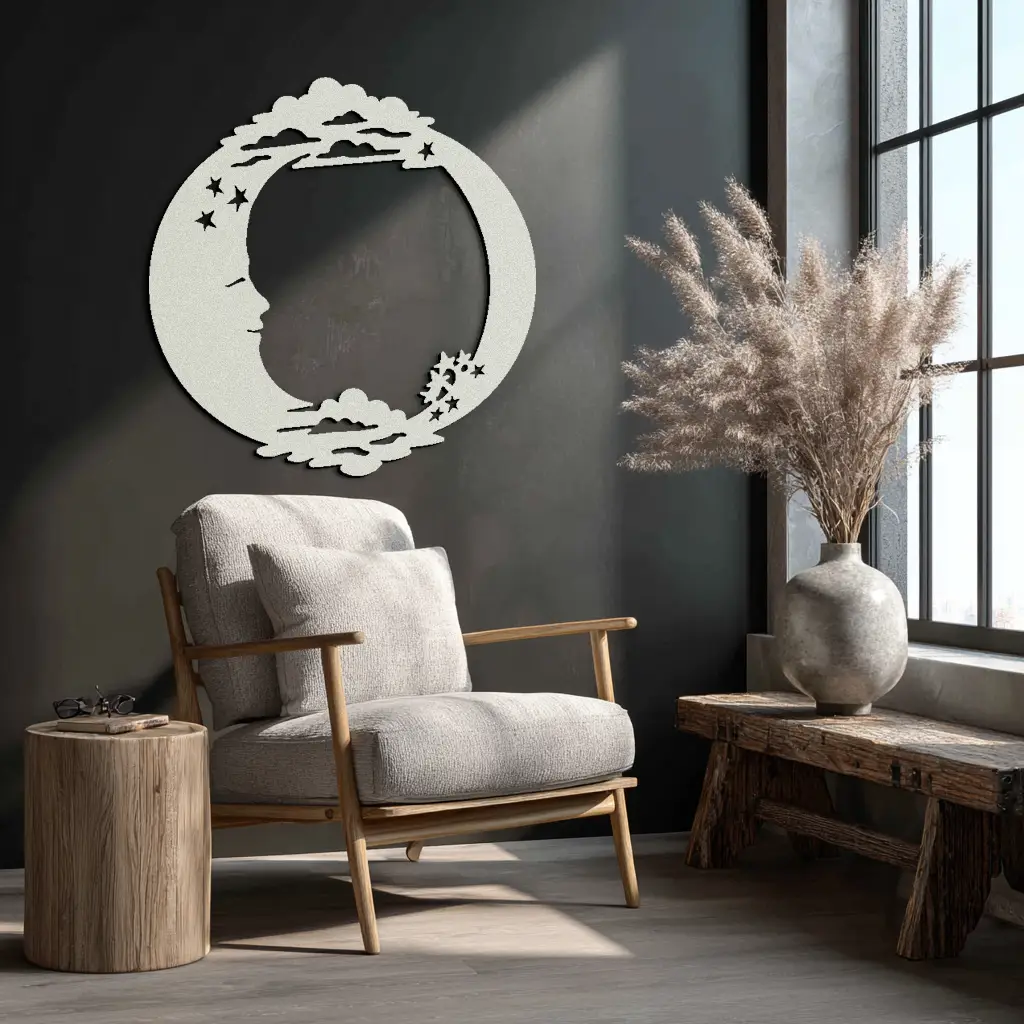 Moon & Stars Metal Wall Art - Celestial-Inspired Steel Wall Decor - KAF029 by Enova Art