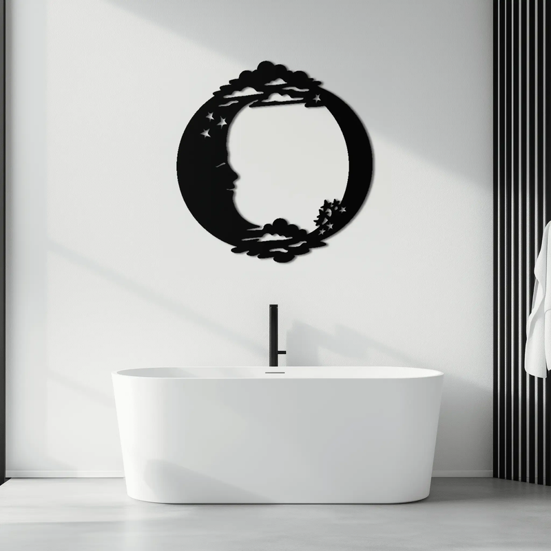 Moon & Stars Metal Wall Art - Celestial-Inspired Steel Wall Decor - KAF029 by Enova Art