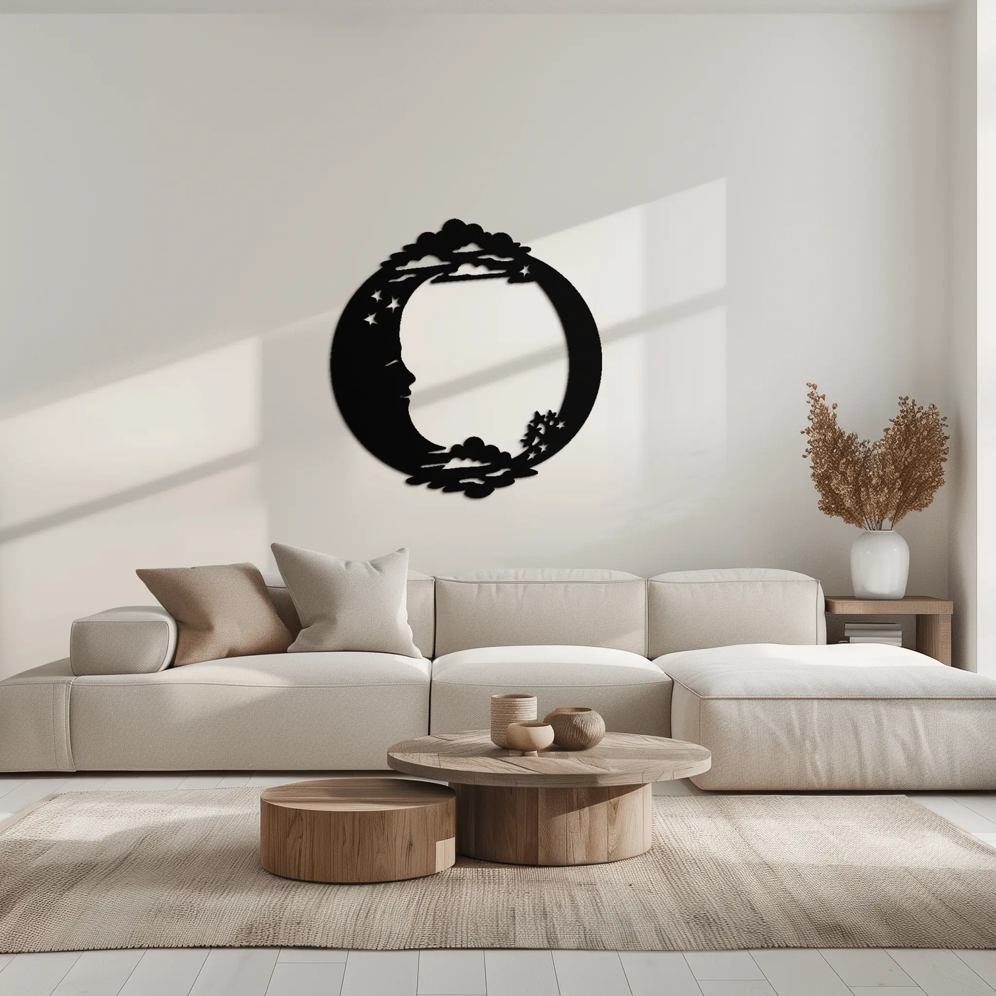 Moon & Stars Metal Wall Art - Celestial-Inspired Steel Wall Decor - KAF029 by Enova Art